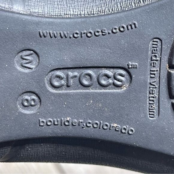 Crocs Flats Womens Size 8 Black Patent Shiny Cap Toe Ballet Slip On Shoes 12300 - Picture 5 of 8